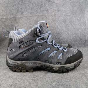 Merrell Shoes Womens 10 Hiking Boots Moab 3 Mid Waterproof Lace Up Leather Grey